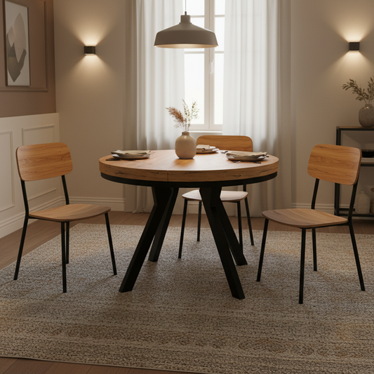 Okrągły Stół 1m Rozkładany Do 3m (różne wzory) - Blat 54 mm