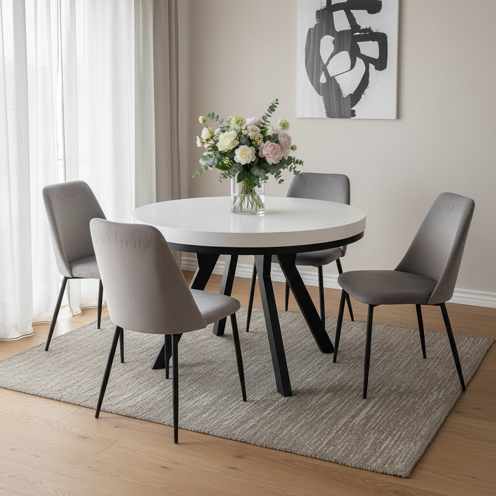 Okrągły Stół 1m Rozkładany Do 3m (różne wzory) - Blat 54 mm