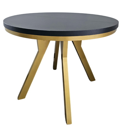 Okrągły Stół 110cm Rozkładany Do 410cm Złota Noga (różne wzory) - Blat 36 mm