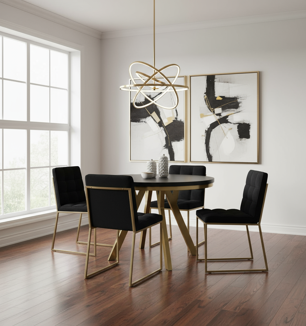 Okrągły Stół 1m Rozkładany Do 3m Złota Noga (różne wzory) - Blat 36 mm