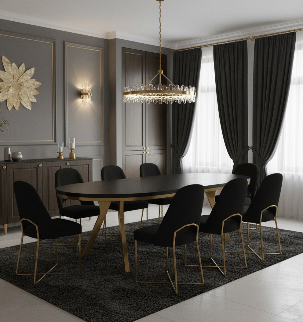 Okrągły Stół 1m Rozkładany Do 3m Złota Noga (różne wzory) - Blat 36 mm