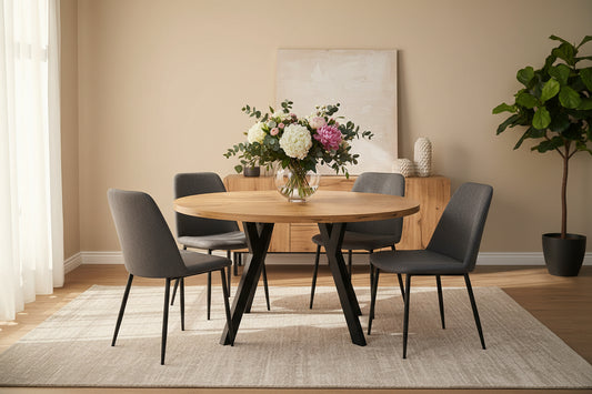 Rozkładany stół w kształcie elipsy