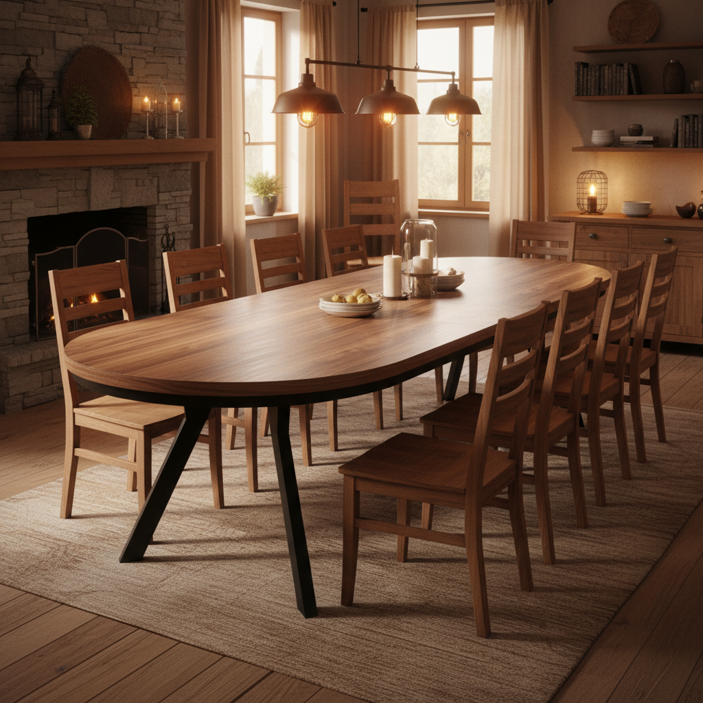 Okrągły Stół 110cm Rozkładany Do 410cm (różne wzory) - Blat 36 mm