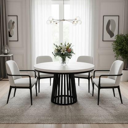 Okrągły Stół Rozkładany 80 cm, 90 cm, 100 cm (różne wzory) - Noga Stożek